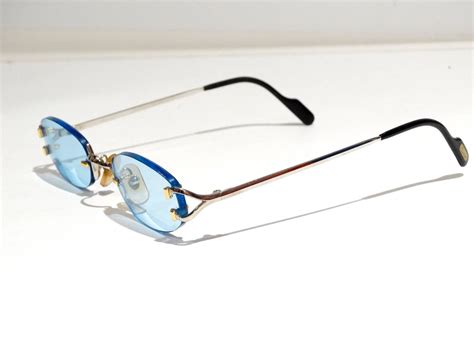 ocean blue cartier glasses|cartier rimless glasses for sale.